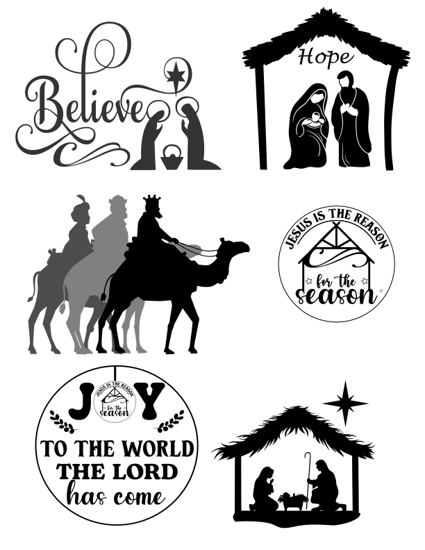Believe with Nativity (SVG, EPS, PNG, DXF)