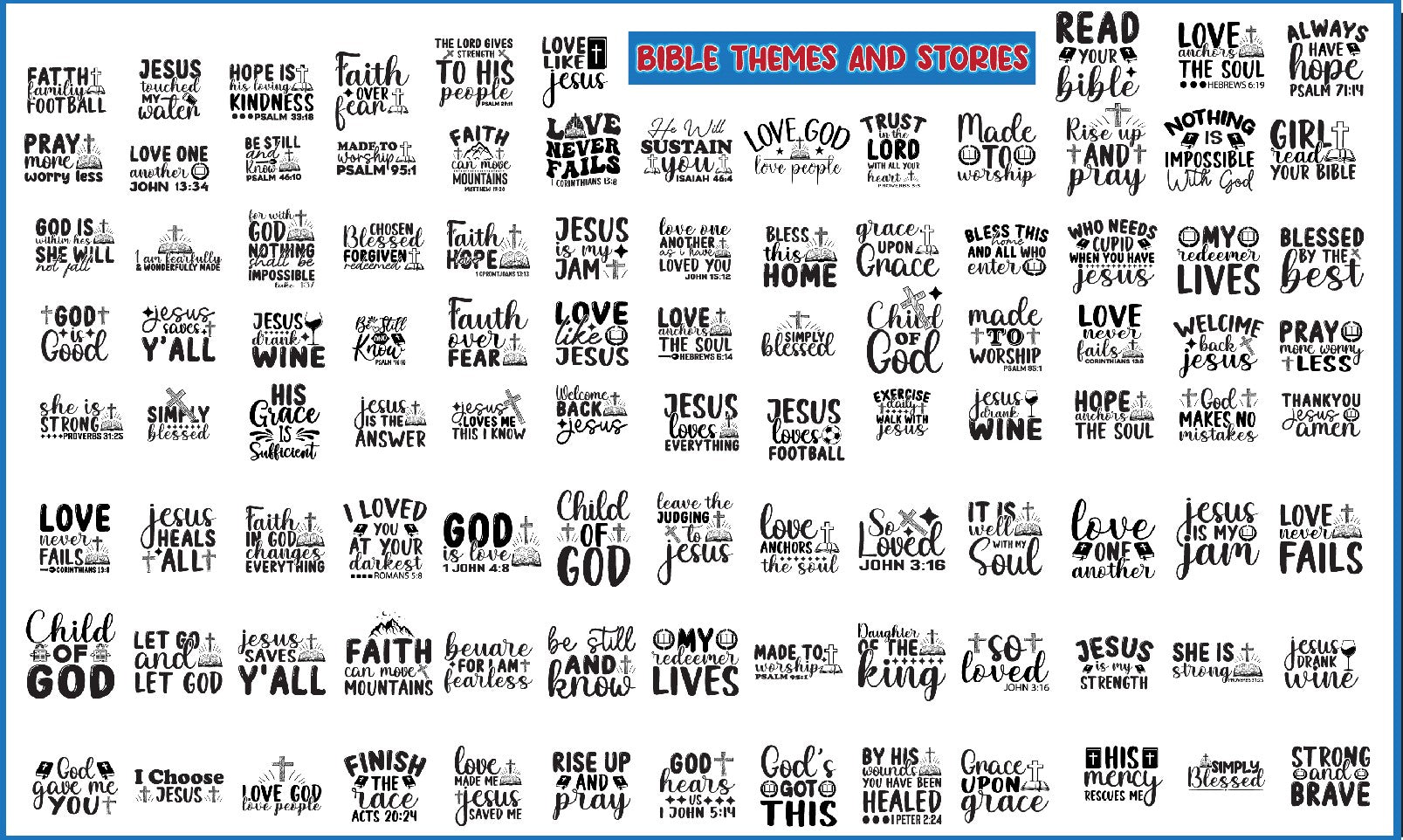 100 Loud and Proud Faith themes SVG File