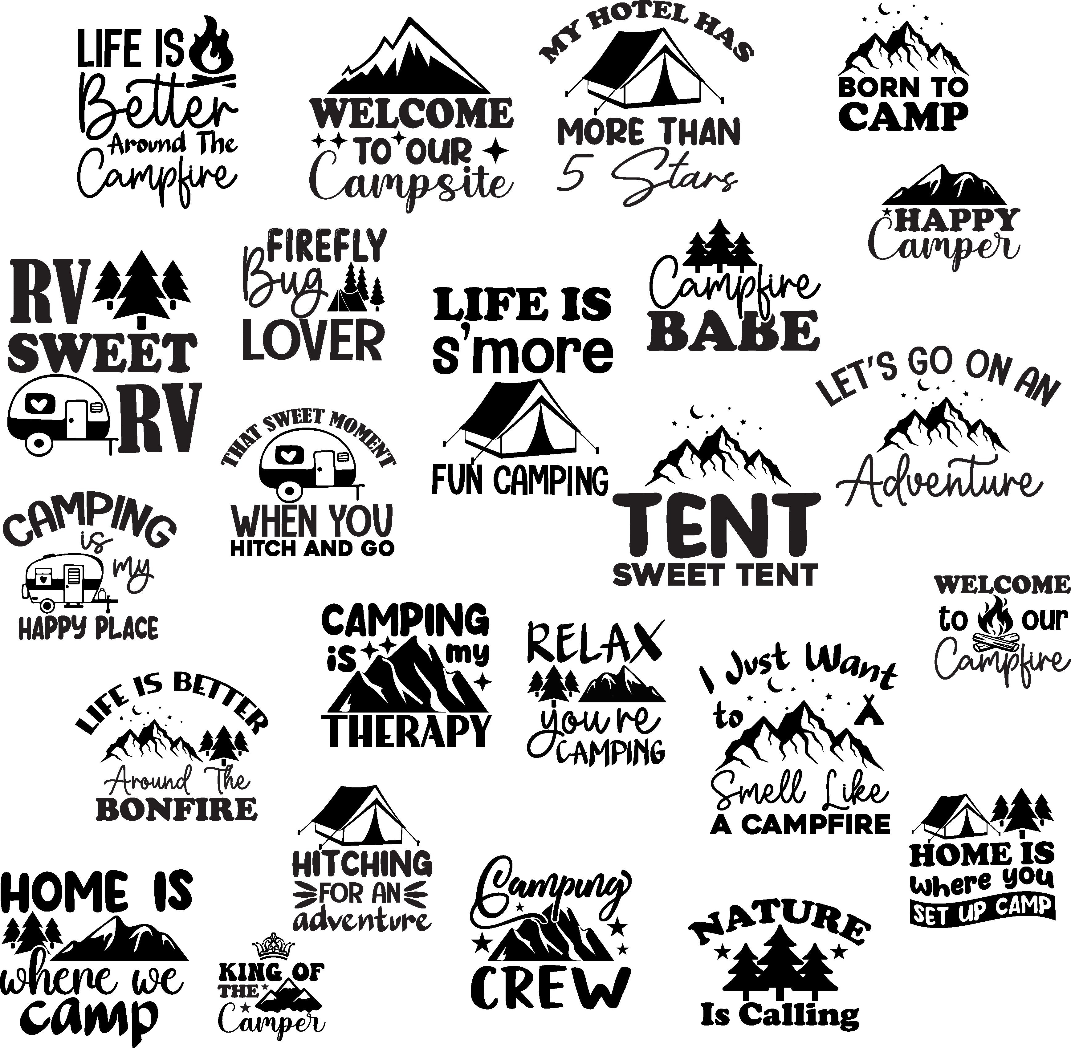 Digital Camping Scrapbook Bundle Family Reunion Family Camping Camping Stickers Camping Scrapbook Paper Camping Sayings Scrapbook Adventure