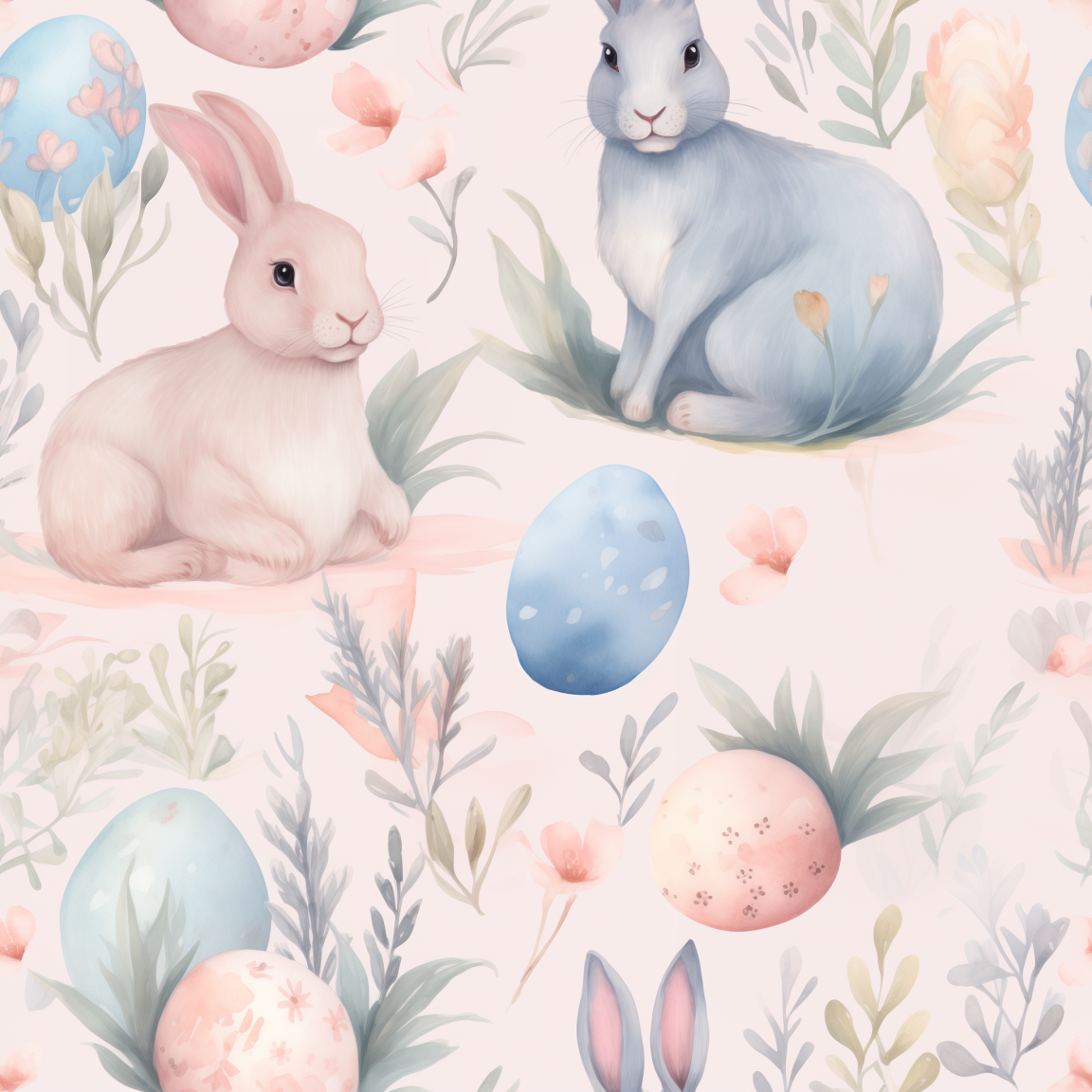 Easter Bunny Digital Paper Bundle - 10 Seamless Pastel Patterns