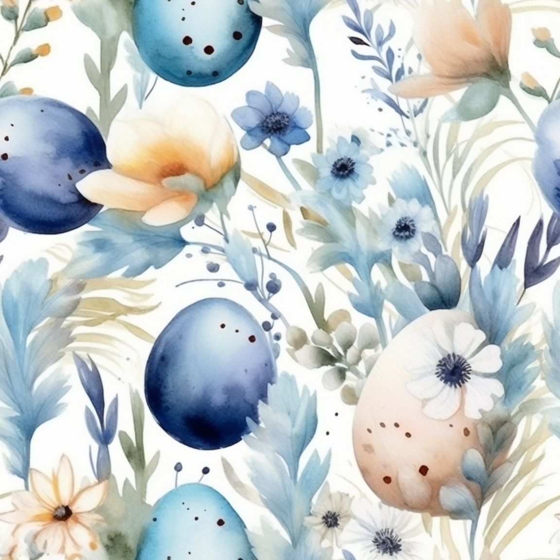Light Watercolor Easter Floral Digital Paper Bundle - 10 Seamless Patterns