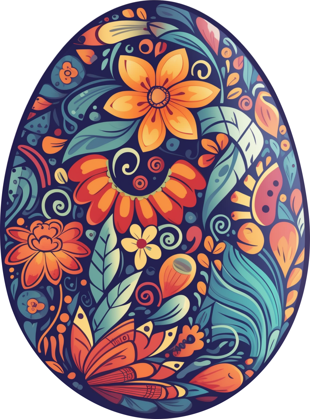 Floral Easter Eggs Bright & Colorful Stickers