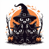 6 Halloween Sweet & Sassy Kittens Sublimation Wraps
