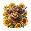 Highland Calf and Sunflowers BUNDLE Kiss Cut Stickers - Let the Fun Begin!