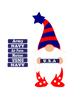 Patriotic Gnome with Military Signs PERSONALIZE