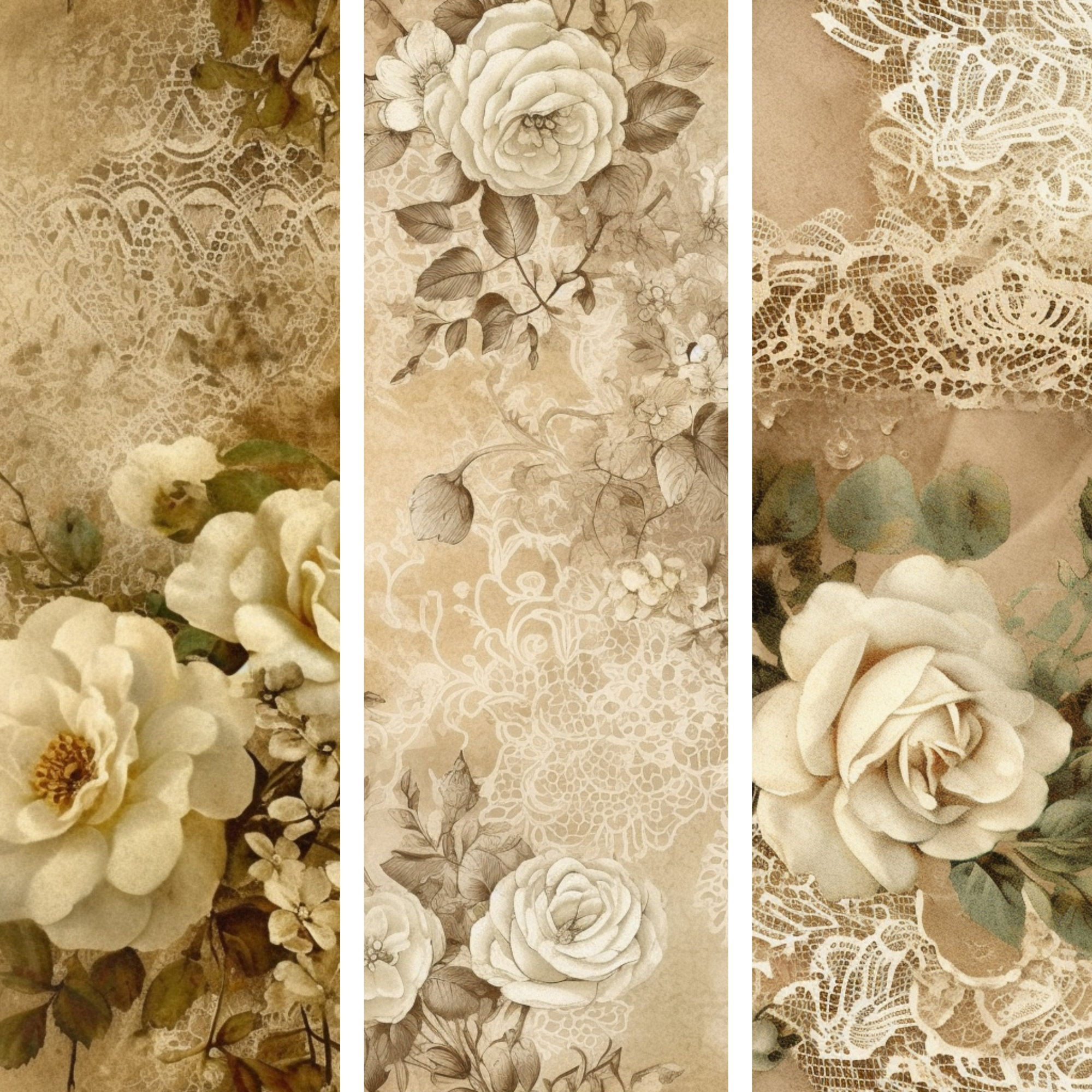 Scrapbook Digital Paper Seamless Vintage Flowers and Lace Digital Background Digital Wedding Floral Lace Digital Wallpaper invitations sublimation wall art wrapping paper