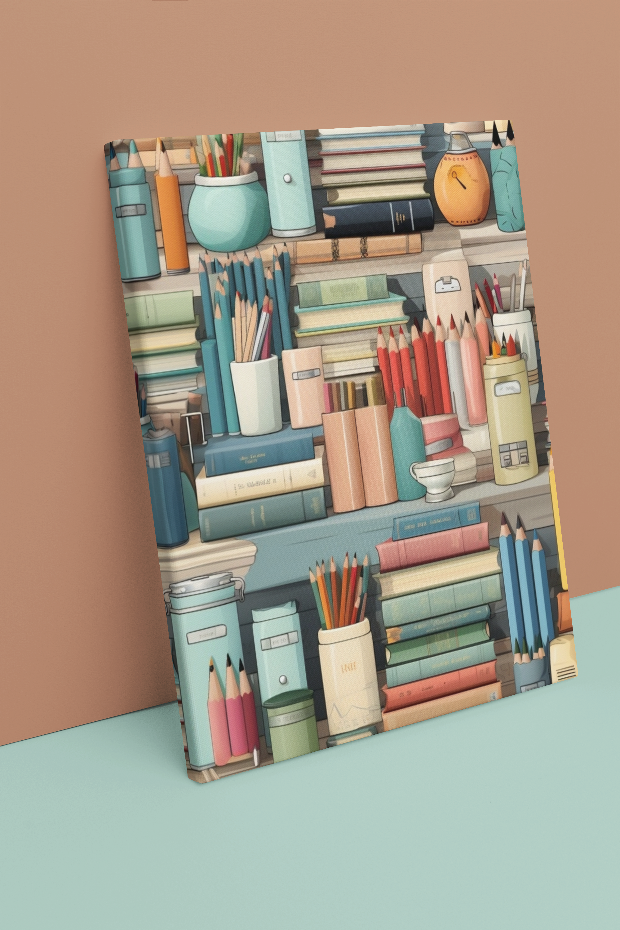 Whimsical Pencils and Books Sublimation Repeating Pattern Teachers will Love