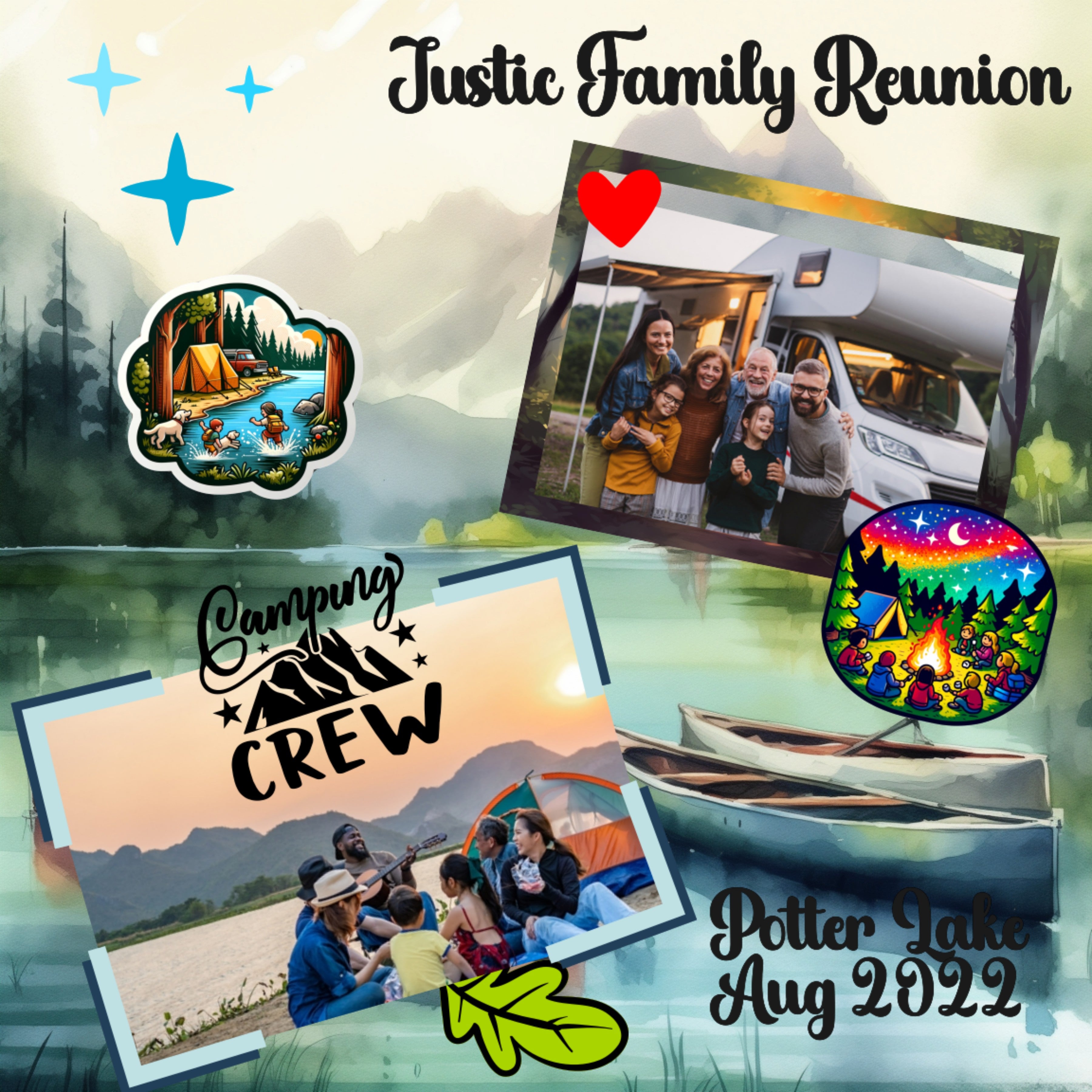 Digital Camping Scrapbook Bundle Family Reunion Family Camping Camping Stickers Camping Scrapbook Paper Camping Sayings Scrapbook Adventure