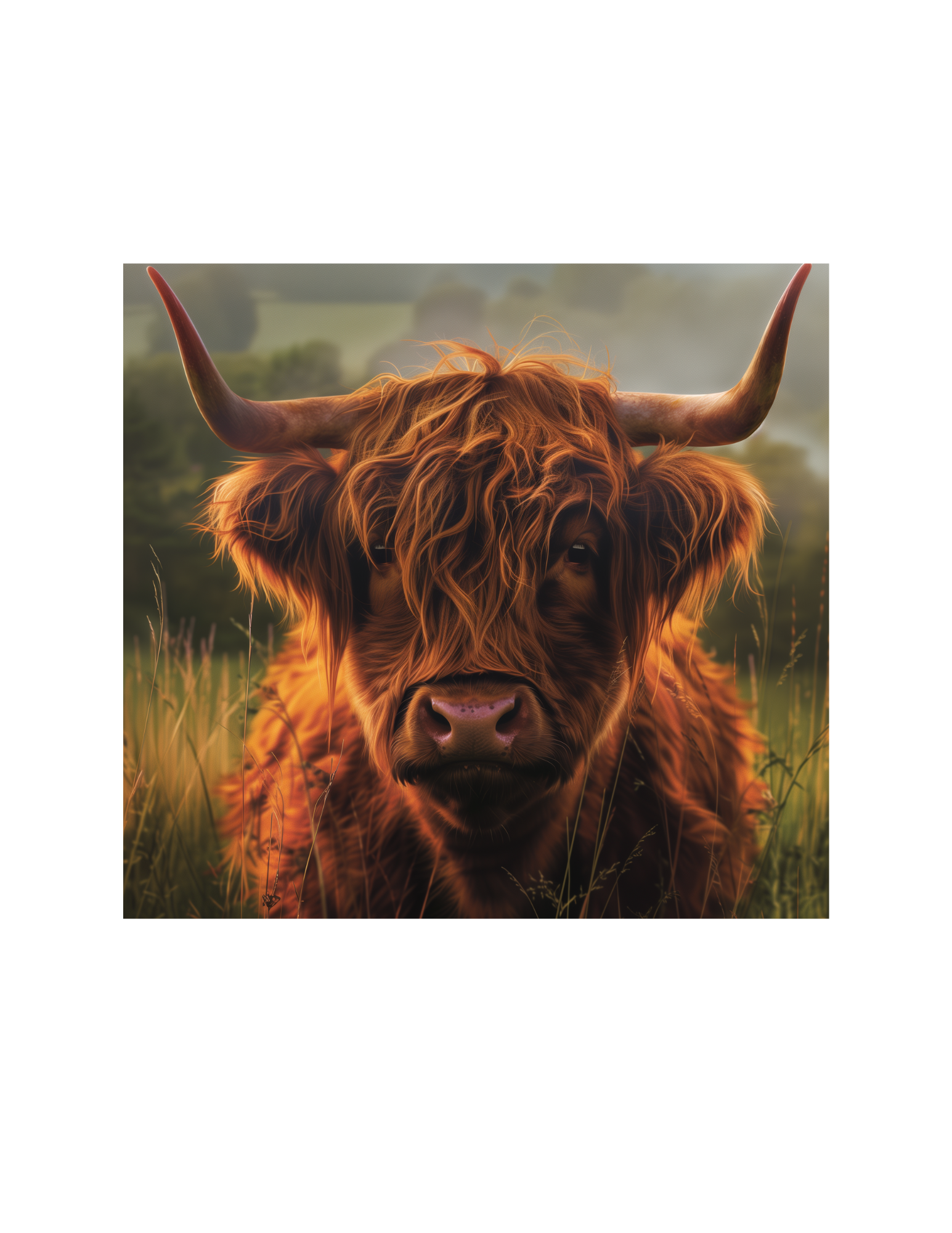 Up Close and Personal Adult Highland Cow Sublimation