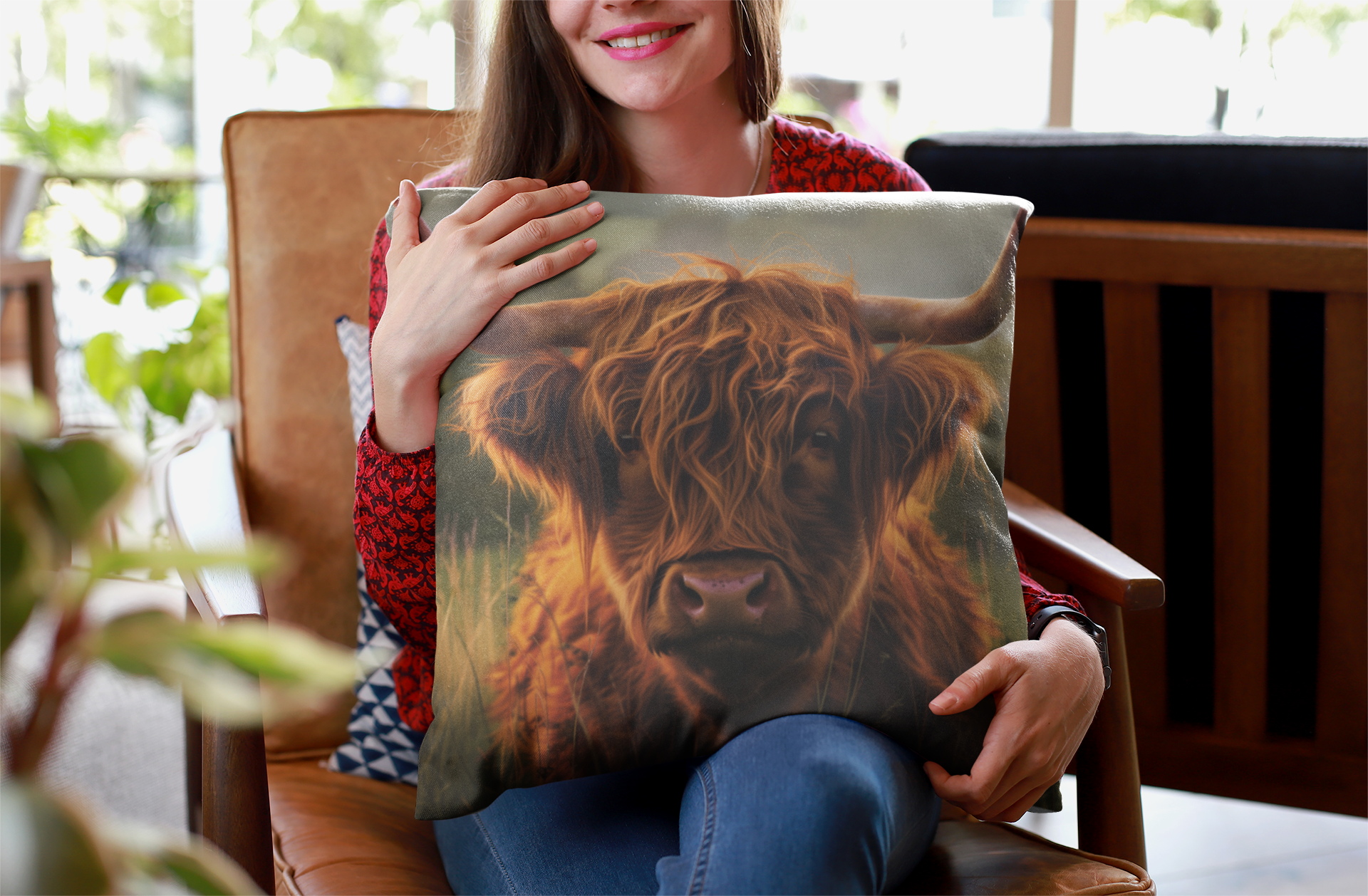 Up Close and Personal Adult Highland Cow Sublimation