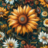 Sunny Delight Sunflower Sublimation Designs Bundle - 10 Seamless Patterns