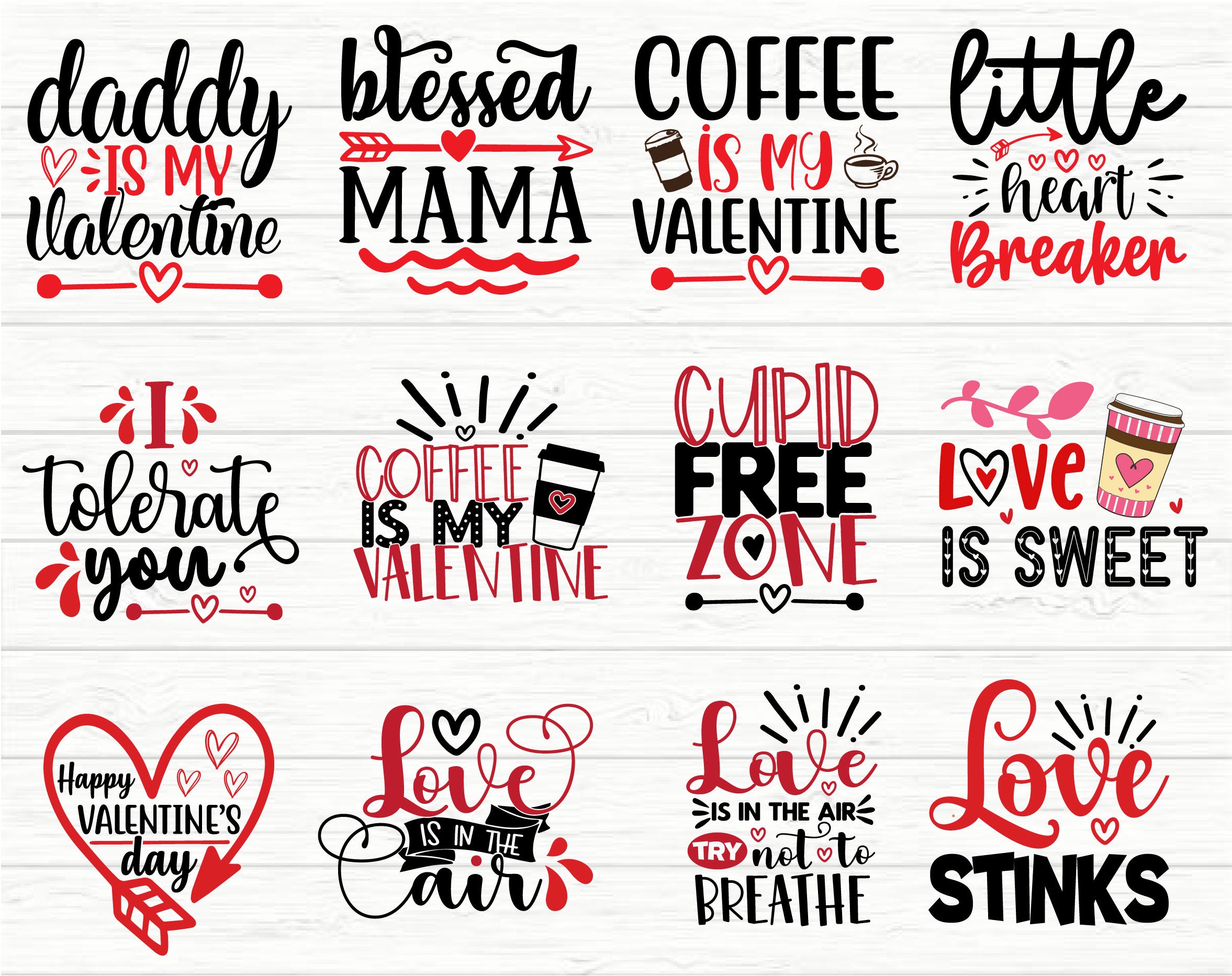 50 Valentine's Day Fun SVG PNG and more files for any sweetie including you!