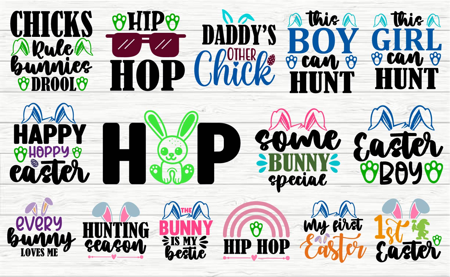 50 Happy Easter Bunny Hop SVG, PNG and more