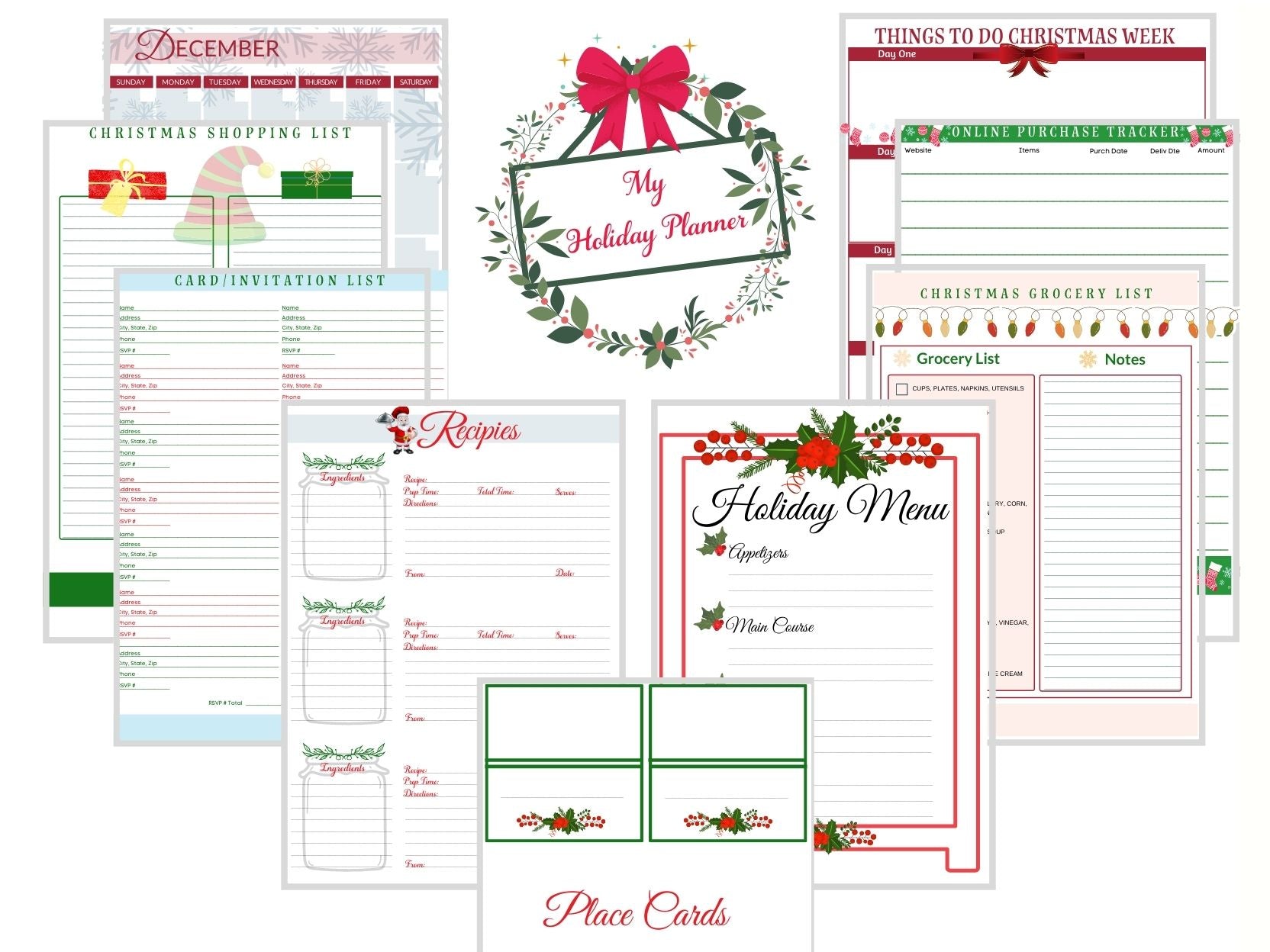 Holiday Planner Printable