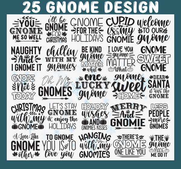 Fun Gnome SVG Bundle, Gnome SVG, Gnomes Png Svg JPEG, Holiday Gnome, Funny Shirt Quotes, Svg Files for Cricut