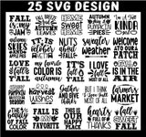 25 Fun Autumn svg, Sweet Fall SVG, Fun Fall Sayings, Fall svg Designs, Fall Sayings PNG, SVG