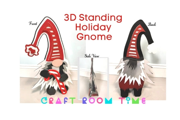 3D Layered Christmas Gnome (SVG, DXF, EPS, PNG)