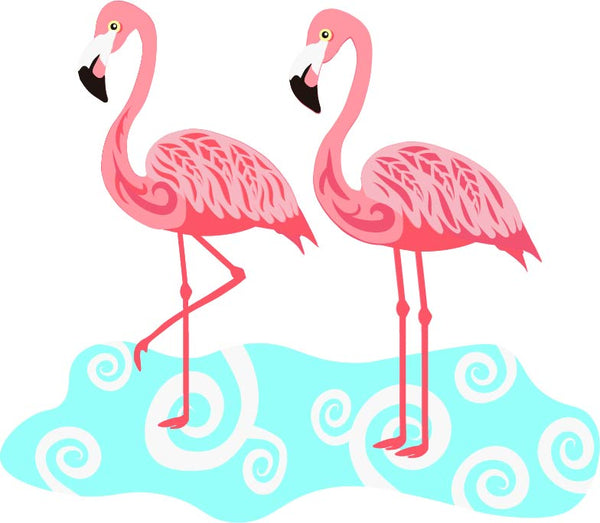 Layered Flamingos (SVG, DXF, EPS, PNG)