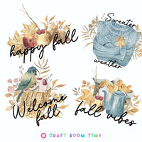 4 Cozy Fall Stickers PNG