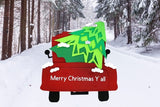 Farmhouse Red Truck with Christmas Tree Layered SVG, DXF, EPS and PNG