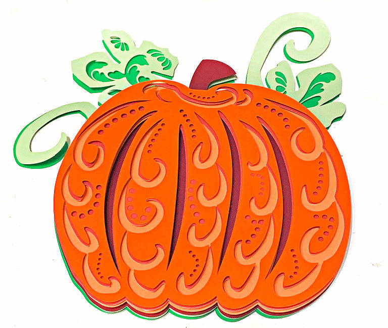 Layered Paper Pumpkin  (SVG, DXF, EPS, PNG)