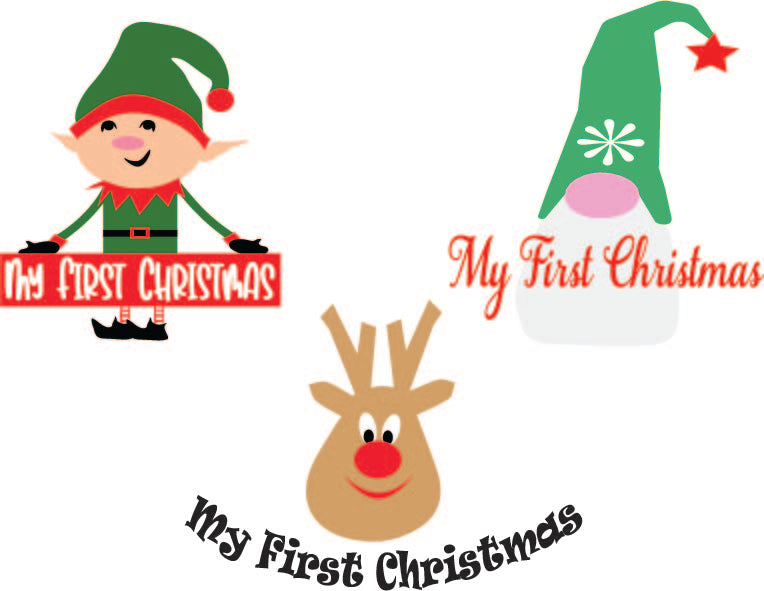 3 Sweet My 1st Christmas Bundle (SVG, EPS, PNG, JPG, DXF)