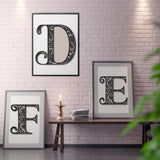Mandala 3 Layered Letter E (SVG, DXF, EPS, PNG)