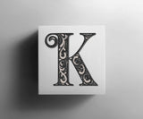 Mandala 3 Layered Letter K (SVG, DXF, EPS, PNG)