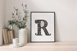 Mandala 3 Layered Letter R (SVG, DXF, EPS, PNG)