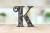 Mandala 3 Layered Letter K (SVG, DXF, EPS, PNG)
