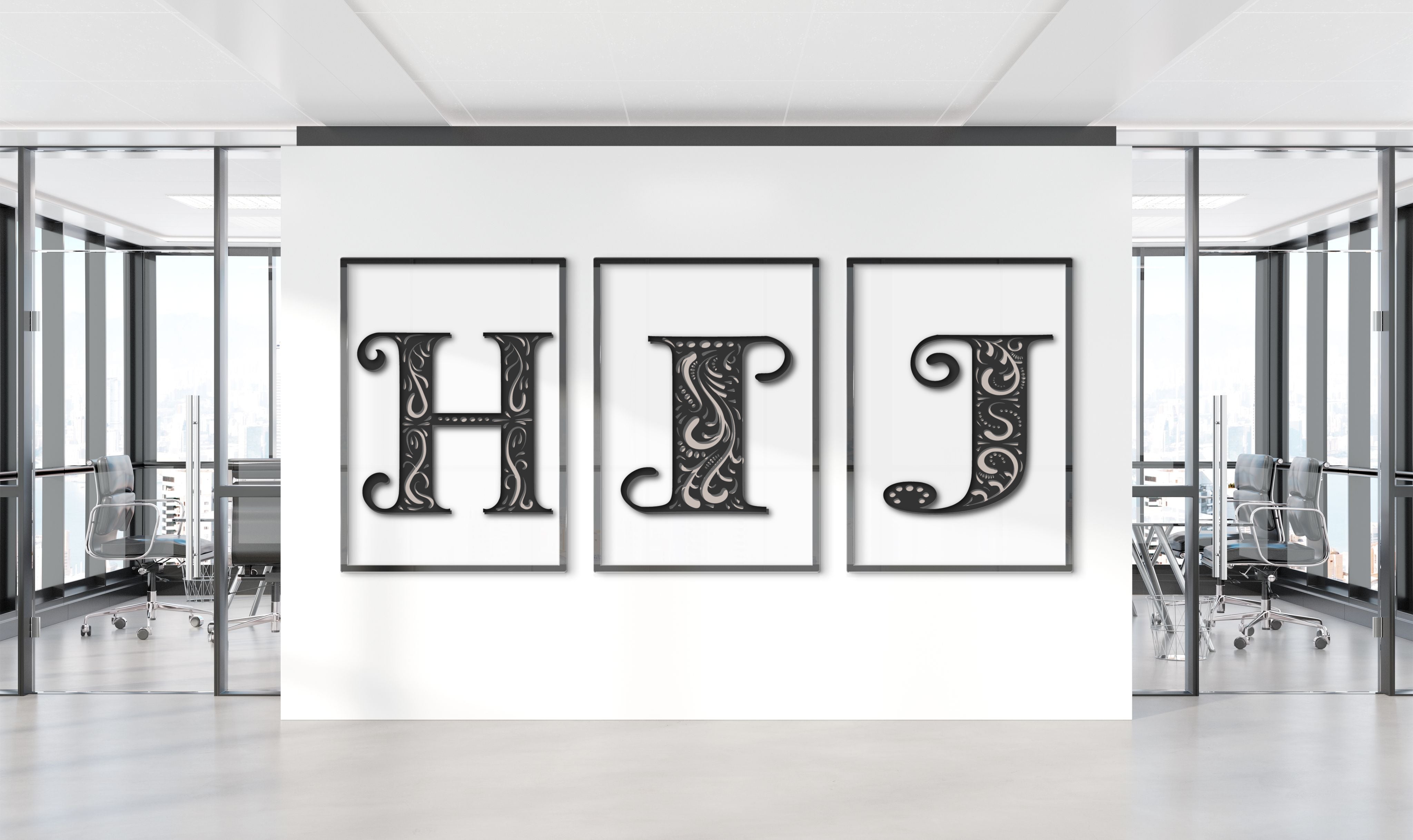 Mandala 3 Layered Letter H (SVG, DXF, EPS, PNG)