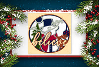 Christmas Svg Shadow Box, Believe in Christams 3D Cut Files, Layered for Cricut or Silhouette and More!