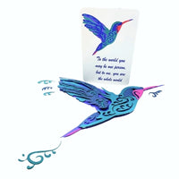 Hummingbird and Card Layered SVG