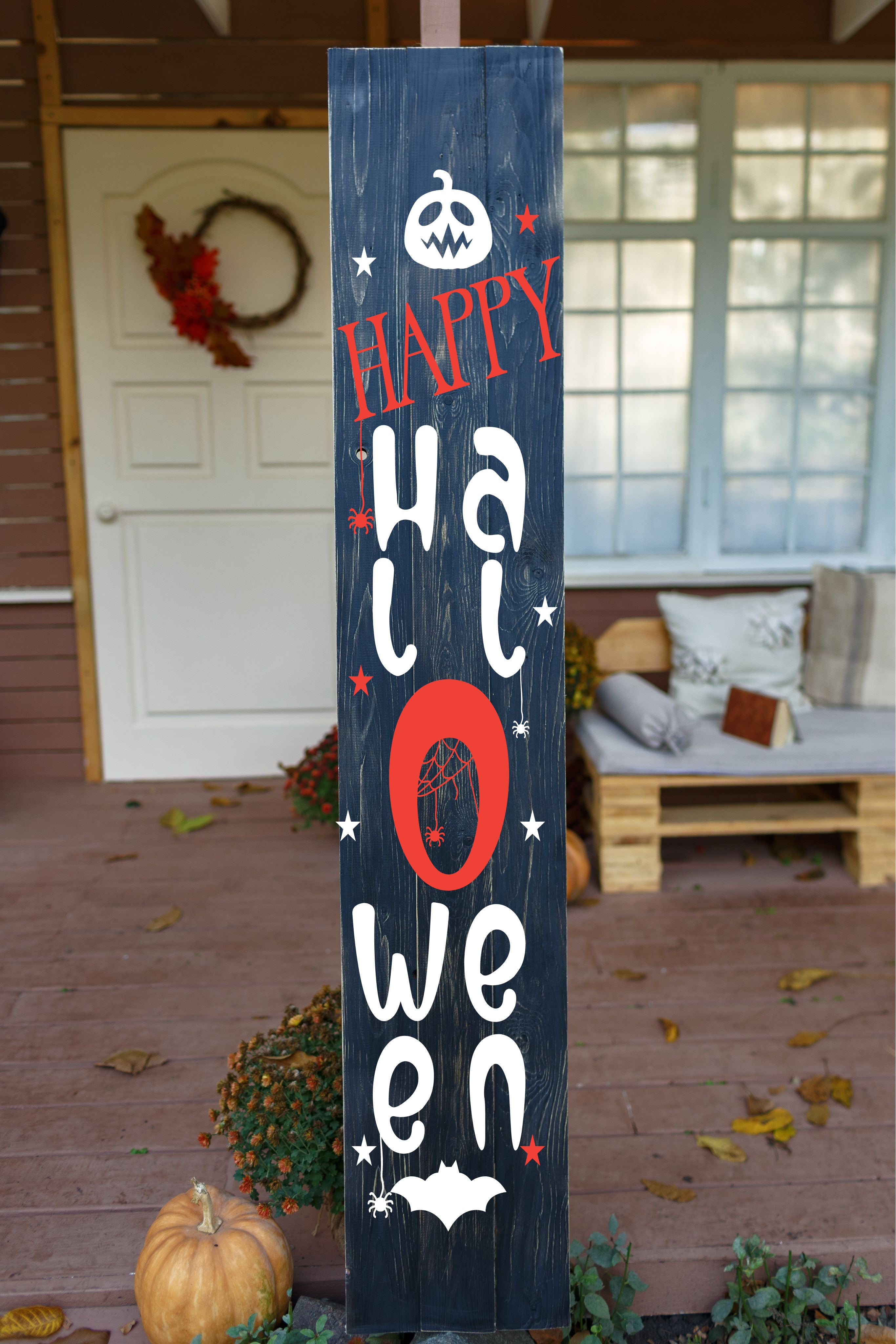5 Trick or Treat Porch Sign Designs, Halloween Porch Sign, Welcome Sign Front Porch, Farmhouse Welcome Sign, Front Porch Sign Halloween, SVG Cut Files